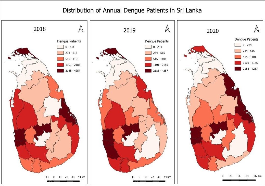 District-level GIS mapping of dengue distribution in Sri Lanka (2018–2020)